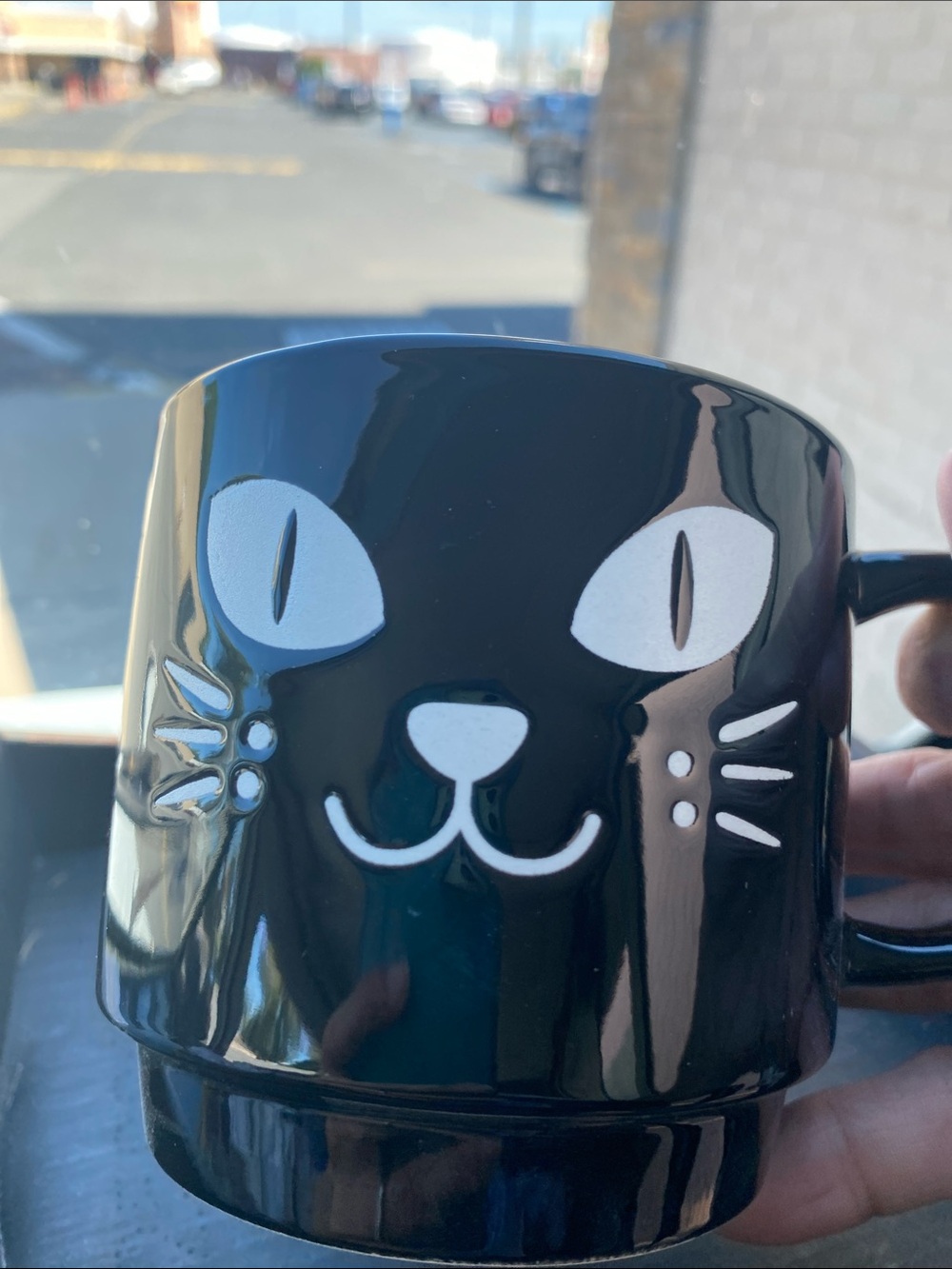 Black Cat Ceramic Coffee Mug - Cute Cat Face Design-Set of 2 - Picture 3 of 3